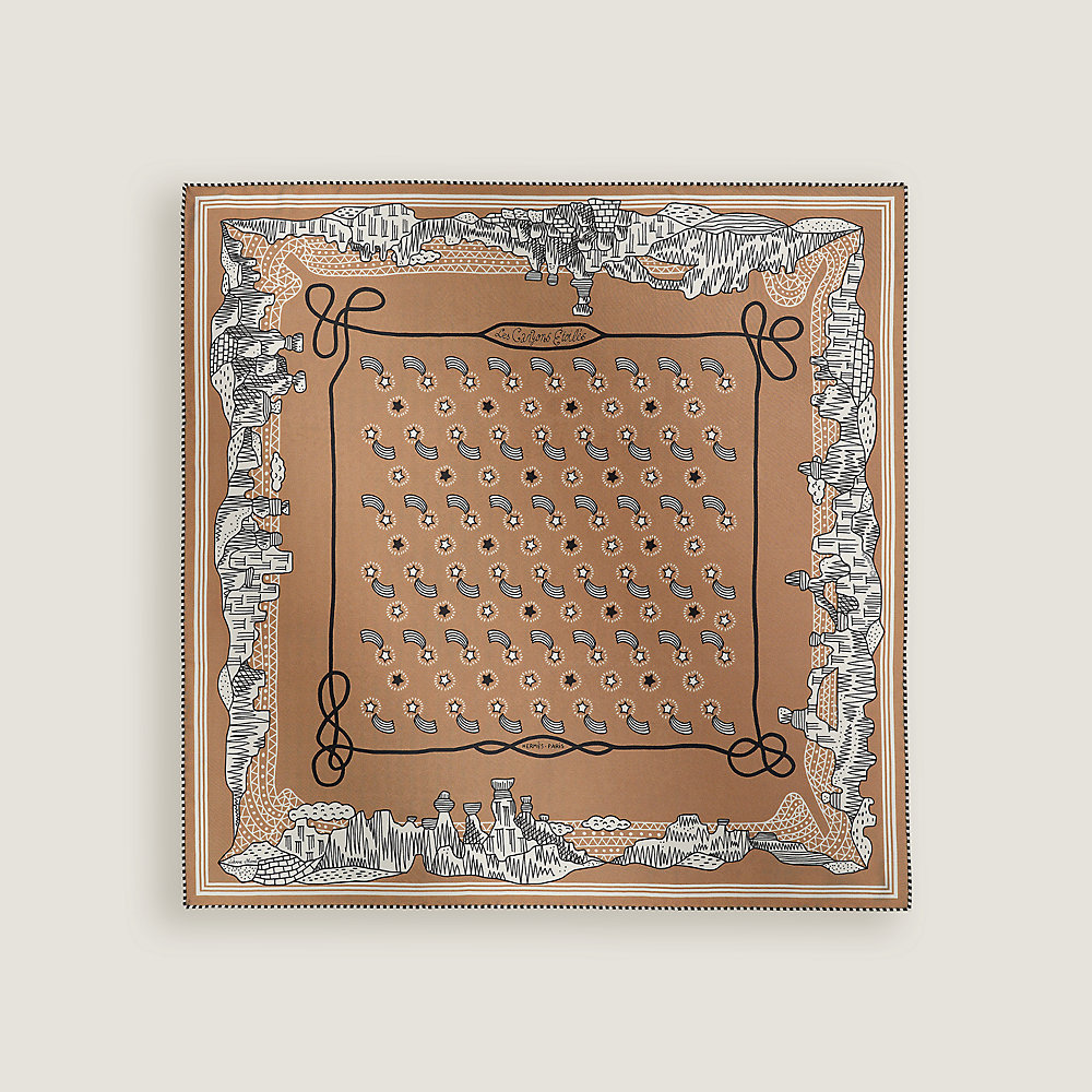 Les Canyons Etoiles bandana 55 - Brown | Hermès Mainland China